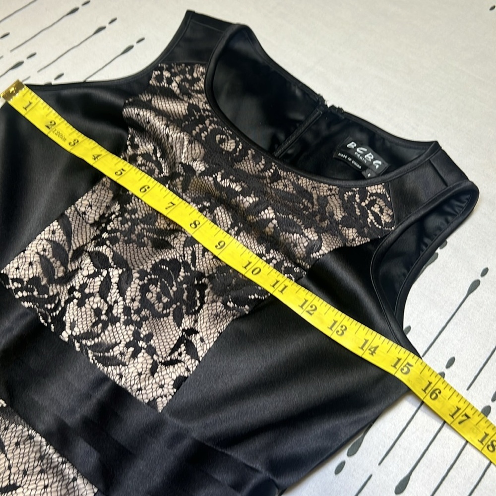 BCBG Paris black lace Sheath Dress Cocktail. Size 2 - Picture 6 of 8